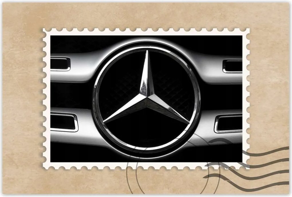 Poszter 90x60 Mercedes fekete-fehér Bw