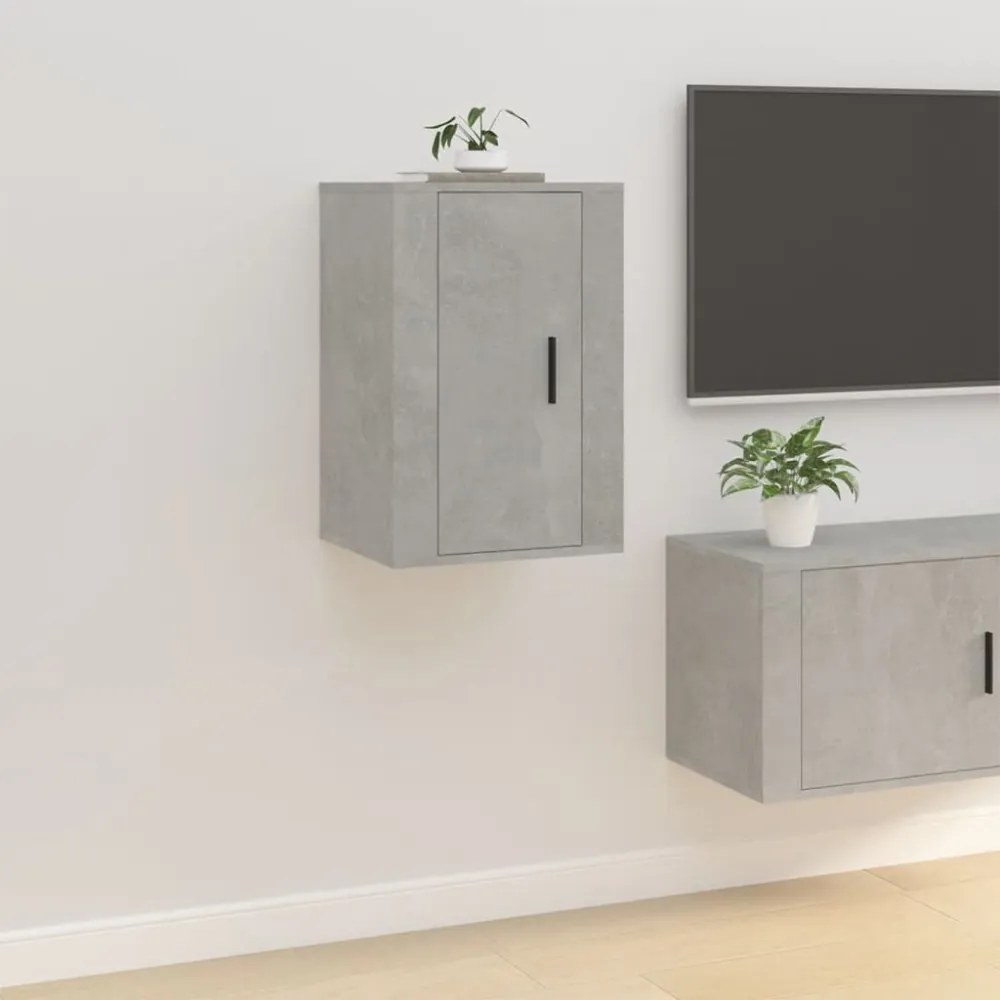 2 db betonszürke fali TV-szekrény 40x34,5x60 cm