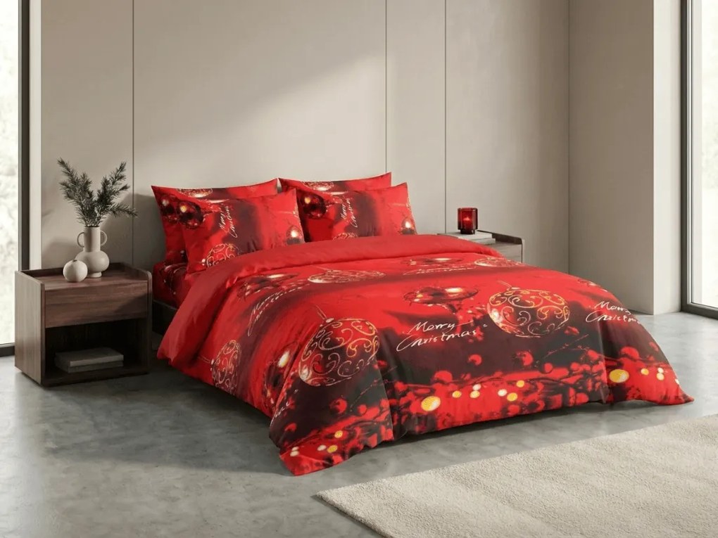 Mikroplüss ágyneműhuzat MERRY CHRISTMAS piros Ágyneműhuzat mérete: 70 x 90 cm | 140 x 200 cm