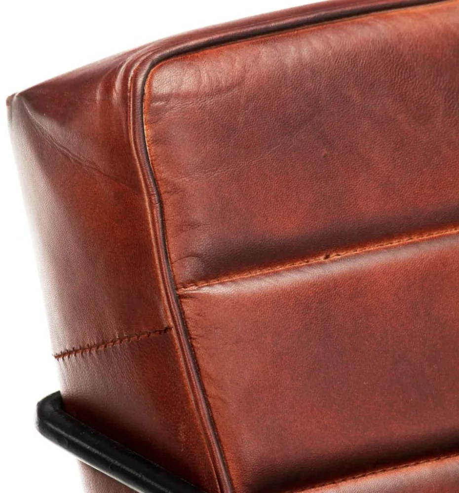 sötétbarna valódi bőr fotel