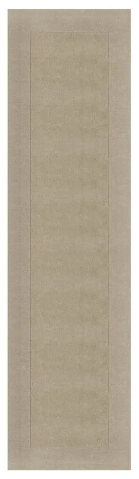 Bézs gyapjú futószőnyeg 60x230 cm – Flair Rugs