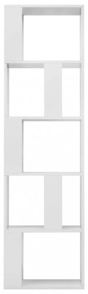 magasfényű fehér könyvszekrény/térelválasztó 45 x 24 x 159 cm