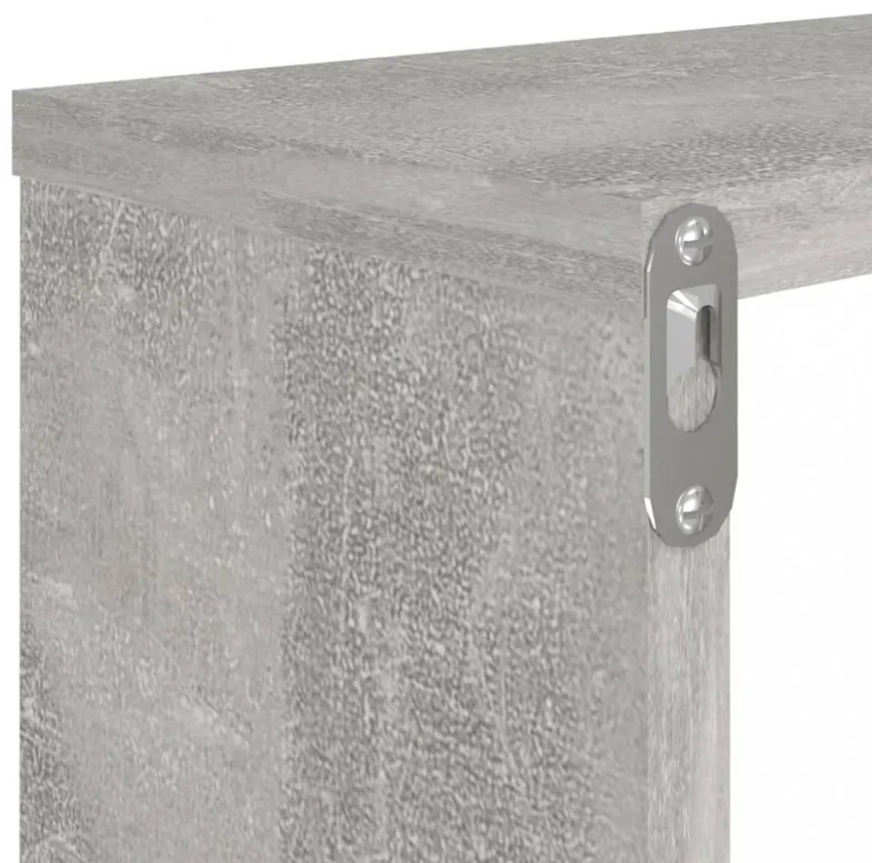 4 db betonszürke szerelt fa fali kockapolc 80 x 15 x 26,5 cm