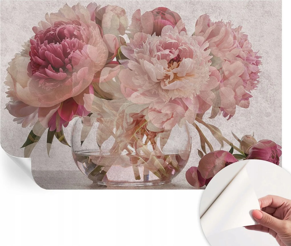 Dekoratív öntapadós fotótapéta irodába Bazsarózsa fekete 104x70 cm