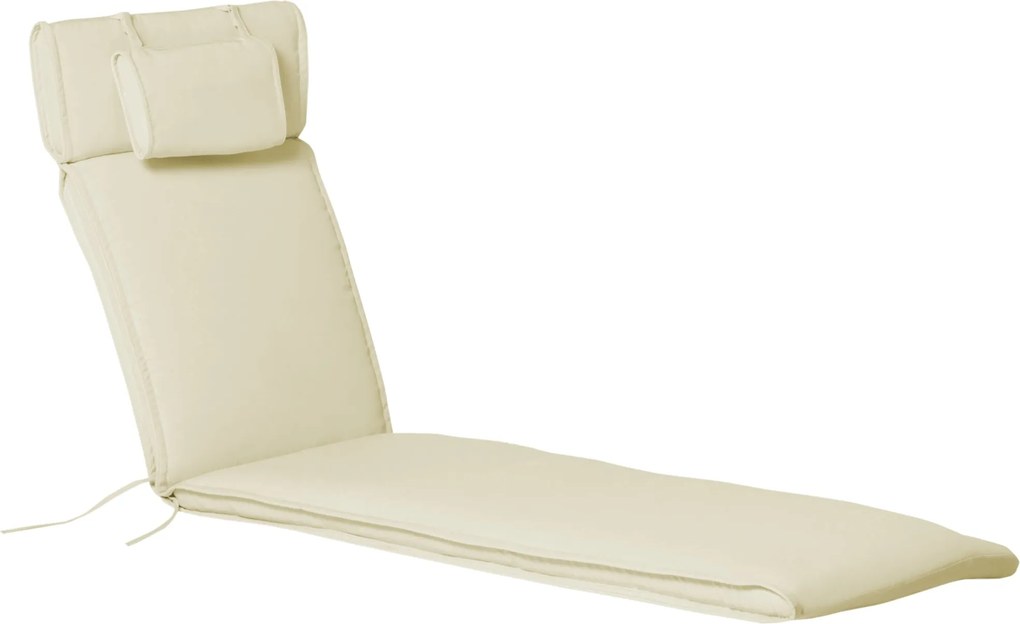 Outsunny Napágy Párna Párnával, Levehető Poliészter + Pamut Szálas Borítással, Krém 198 x 53 x 5 cm | Aosom