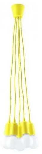 Csillár zsinóron DIEGO 5xE27/60W/230V sárga