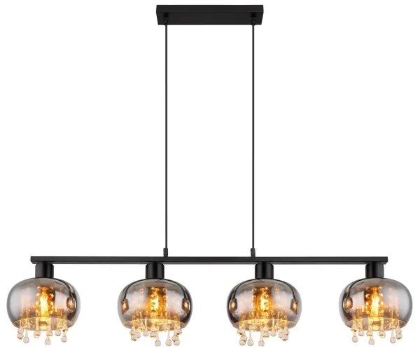 Globo 15839-4H - Csillár zsinóron CORRY 4xE27/9W/230V fekete