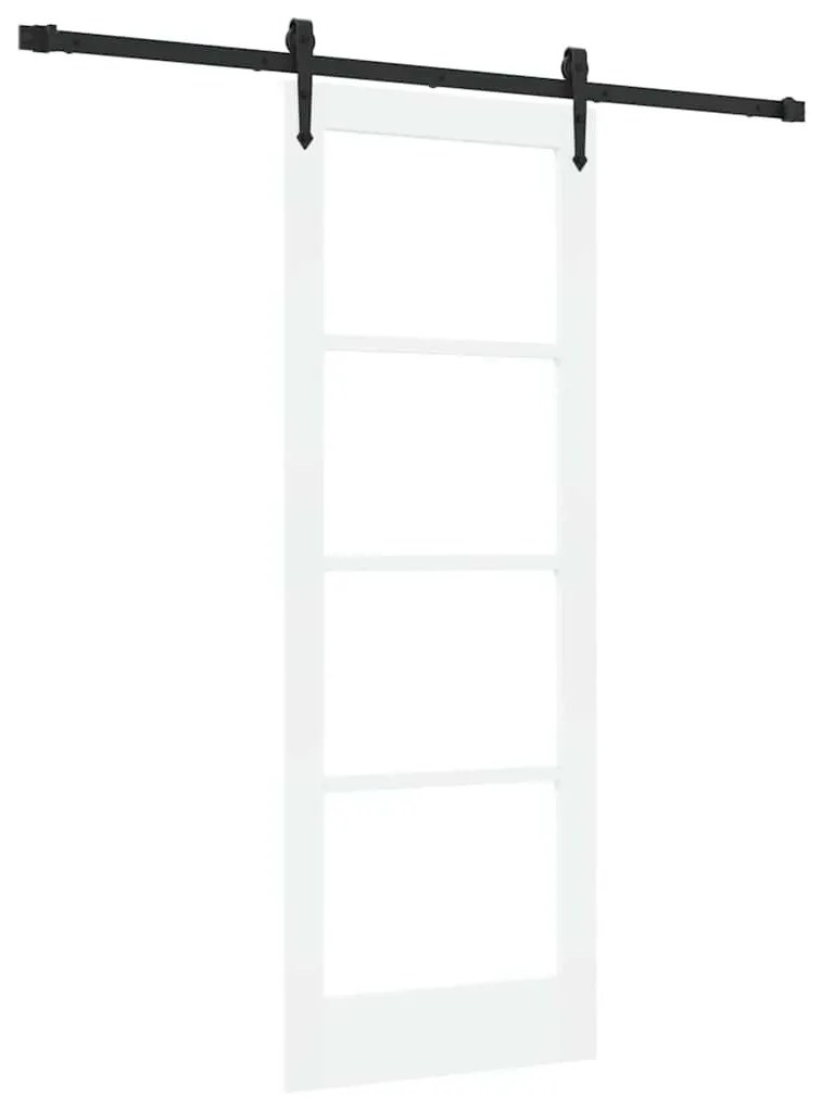Egyszerű Csúszó Ajtó Fehér 73.5 x 198.5 cm Fa és fém