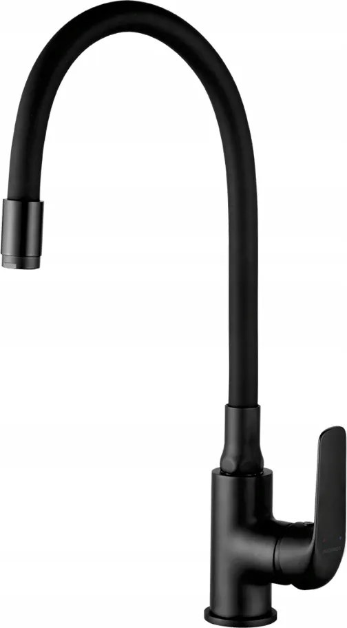 Konyhai Csaptelep Flexibilis Kifolyócsővel, Matt Fekete