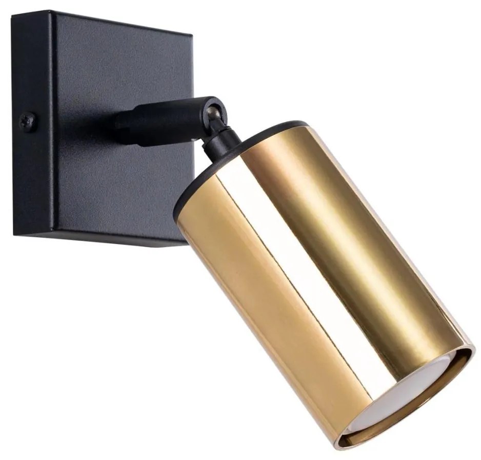 Sollux SL.1382 - Fali spotlámpa WINX 1xGU10/10W/230V fekete/arany