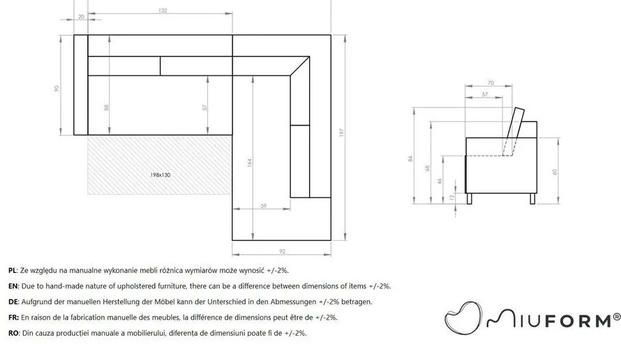 Sárga bársony kinyitható sarokkanapé (jobb oldali) Lofty Lilly – Miuform