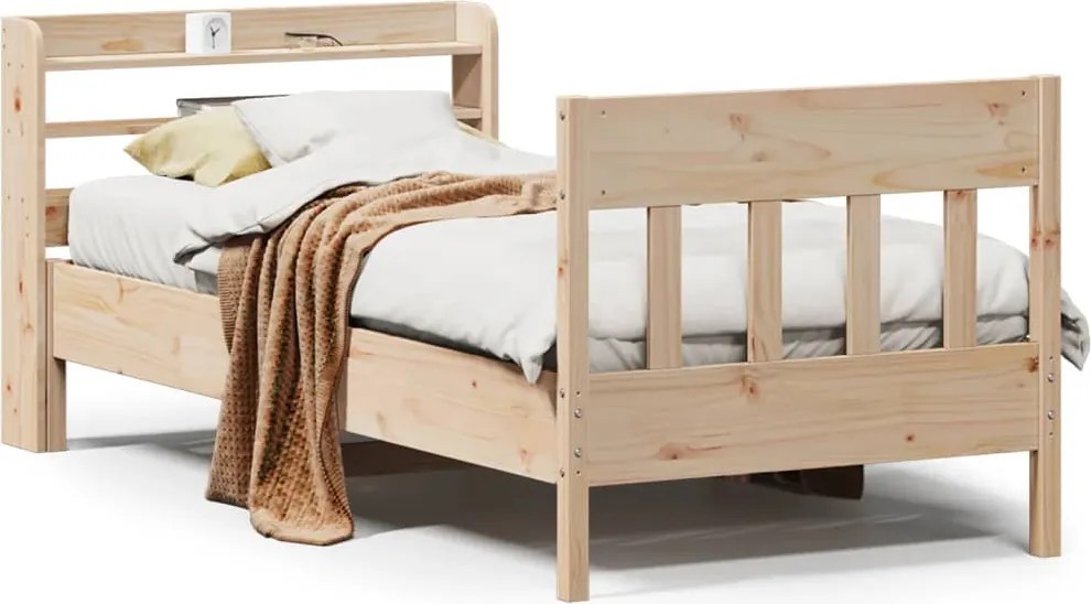 vidaXL tömör fenyőfa ágy matrac nélkül 75 x 190 cm