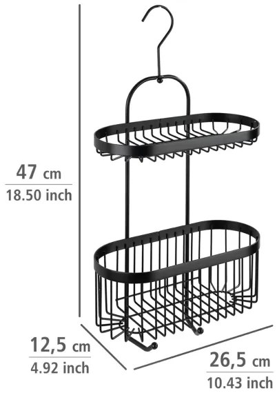 WENKO 23880100 – Polc CLASSIC PL. SCHWARZ 26,5x47 cm fekete