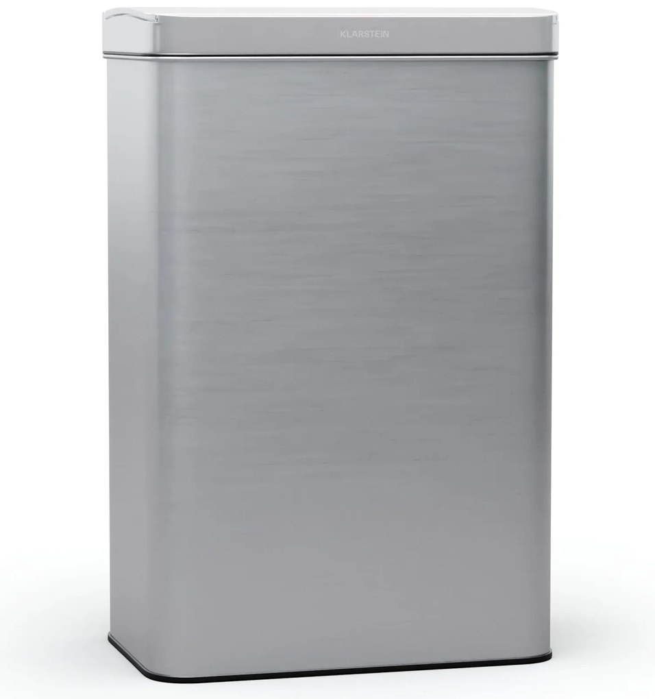 Klarstein Touchless, szenzoros szemétkosár, 50 l, rozsdamentes acélból, Soft-Close záródás, elemes, LED kijelző, időzítő