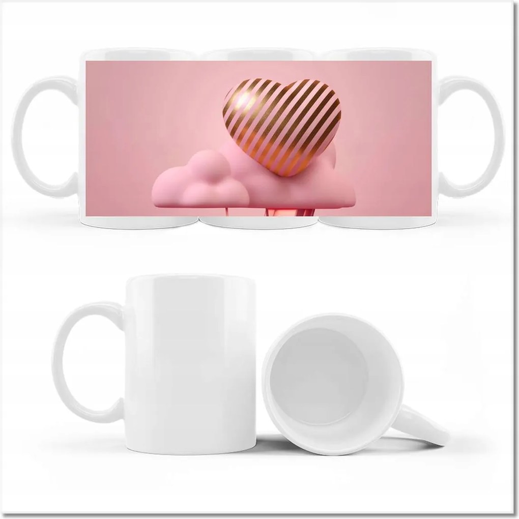 Fotó bögre Rózsaszín ég szív