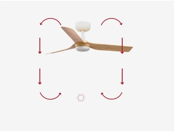 FARO 33821-Mennyezeti ventilátor MINI PUNT S barna/fehér átm. 90 cm + távirányítás