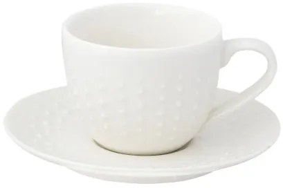 Porcelán eszpresszócsésze+alj 110ml,Drops White