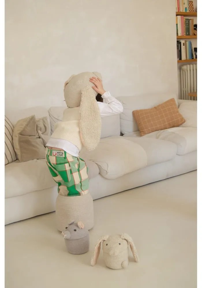 Krémszínű textil játéktároló kosár ø 15x15 cm Mini Rita the Rabbit – Lorena Canals