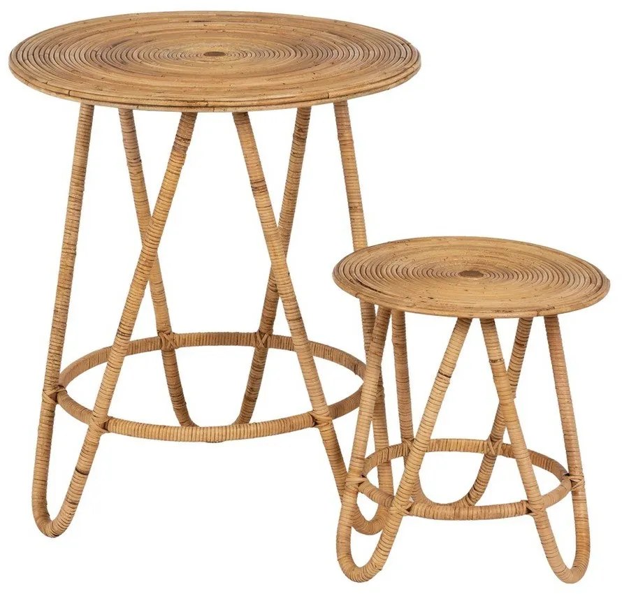 Rattan kerek tárolóasztal ø 60 cm – Ixia