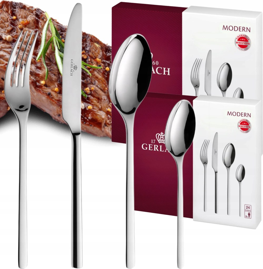 Gerlach Modern 48 Db-os Evőeszköz Szett 12 Személyes Evőeszköz Doboz Szett Fényes