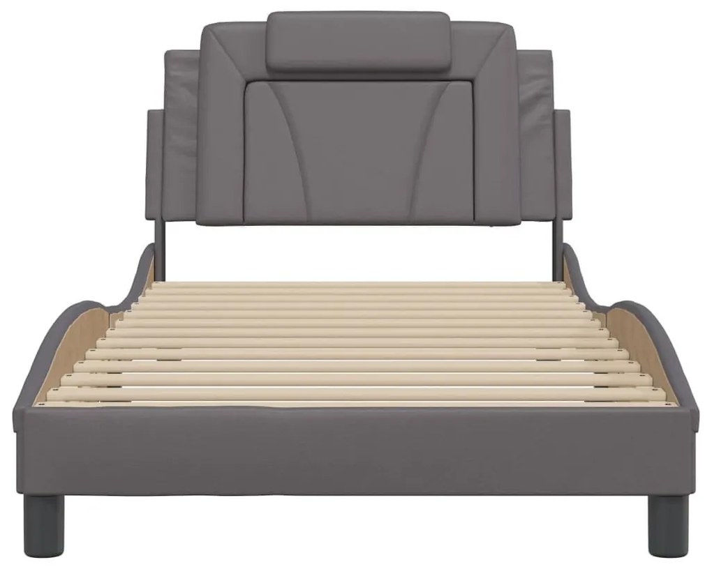 szürke ágykeret Viana LED-ekkel matrac nélkül 100 x 200 cm