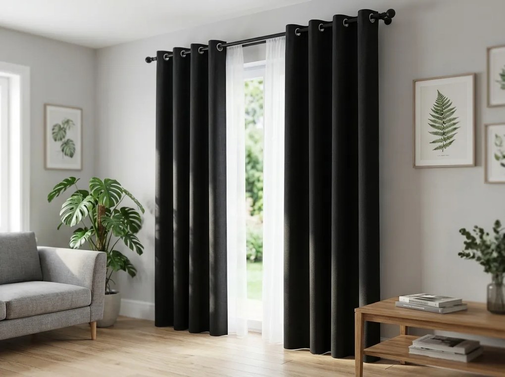 2x OXFORD fekete függöny 140x250 cm