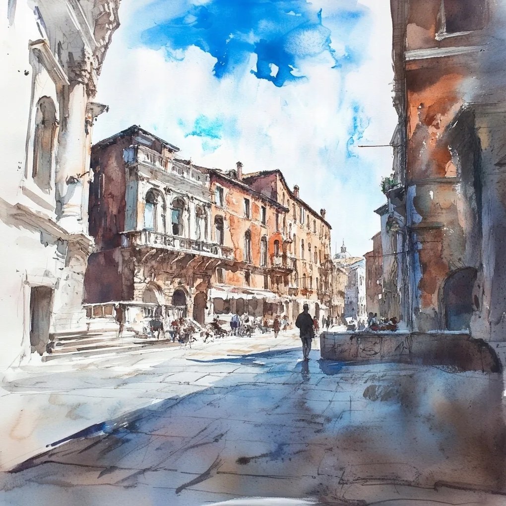 Vászonkép Canvas Város Kilátás Utca Róma Olaszország Bérházak 40x40