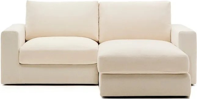 Bézs zsenília sarokkanapé (jobb oldali-heverő résszel) Alea – Kave Home