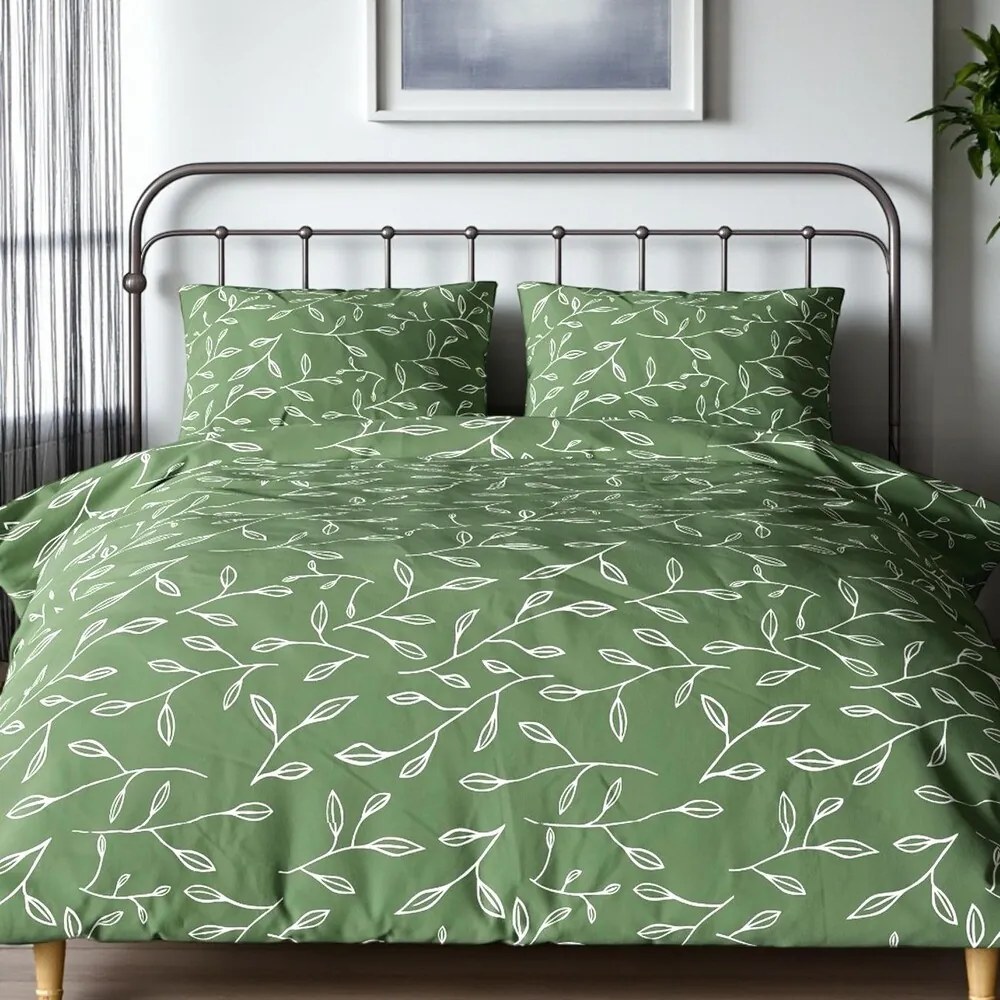 Pamut ágynemű Homa RENA GREEN 4 részes 140x200 cm