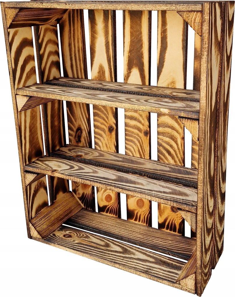 Fa Doboz 2 Rövid Polccal, 50x40x15 cm, Tárolható