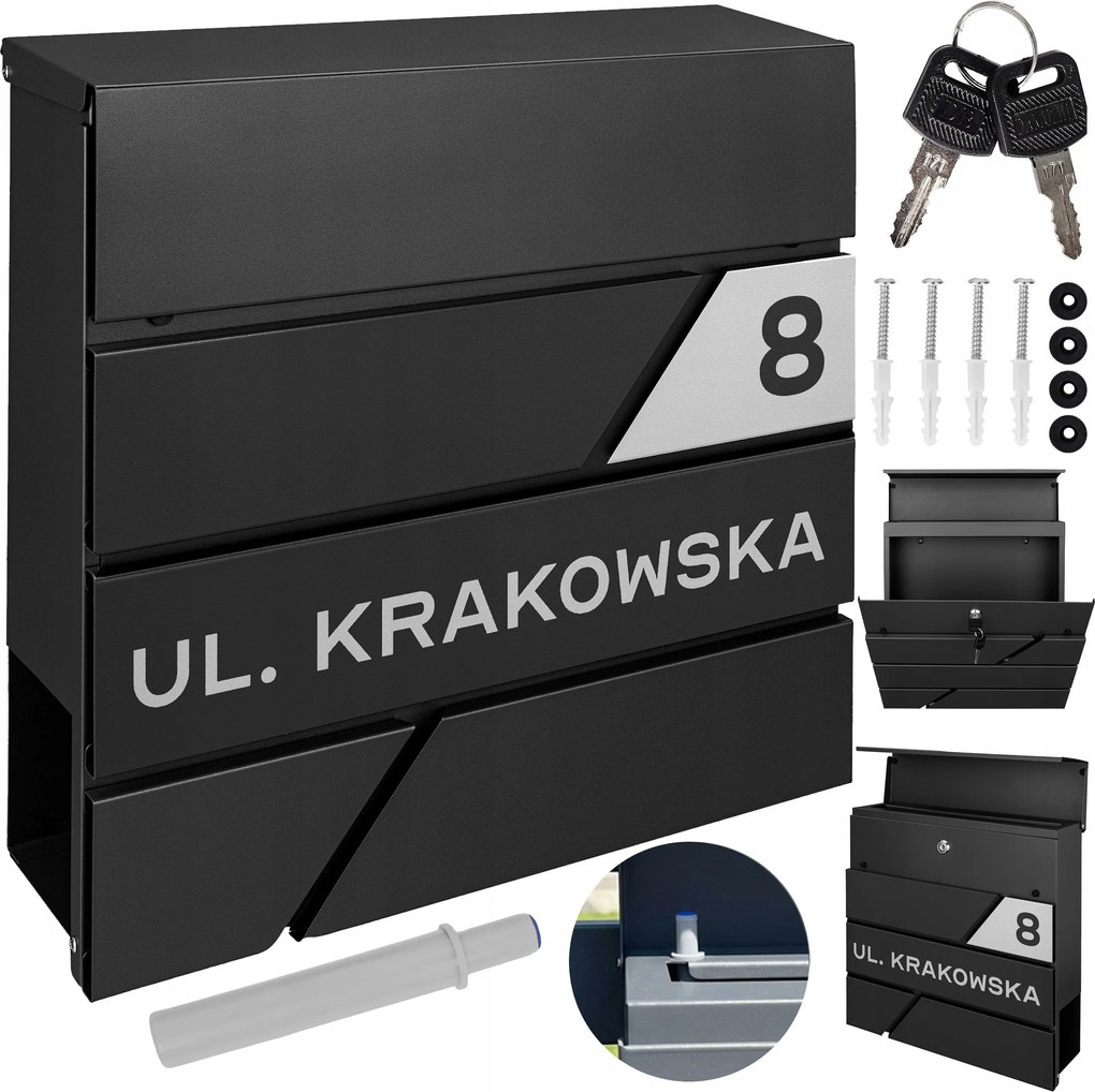 Fekete Postaláda Levél Mintás Felirat