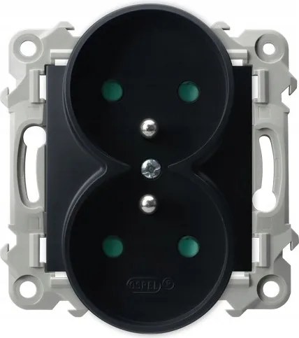 Dupla földelt aljzat Zafír Fekete Matt Ospel