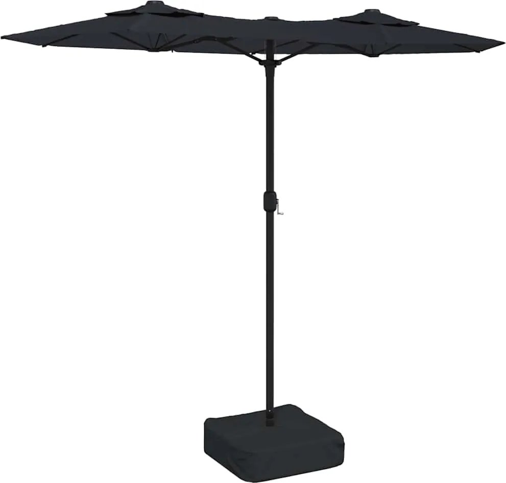 vidaXL fekete dupla tetős napernyő 316x145 cm