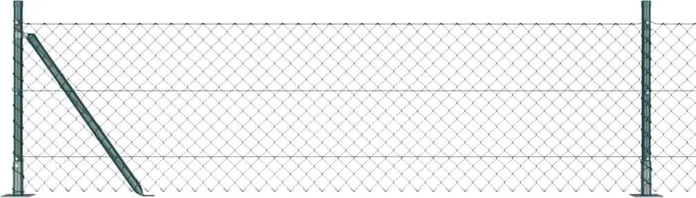 vidaXL Kerítésoszlop Zöld 10 x 0,4 m (40 x 40 mm-es háló) Acél és PVC