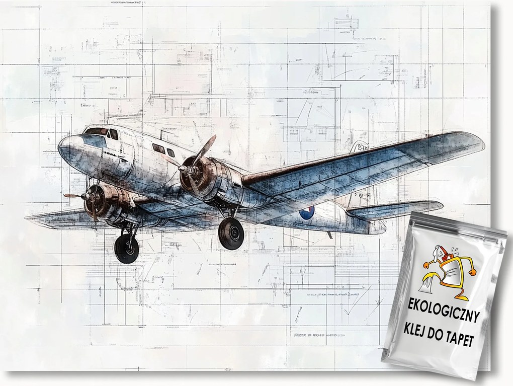 Fotótapéta Flizelina Rajz Repülés Repülőgép DC-3 Utazás 300x210 ragasztó