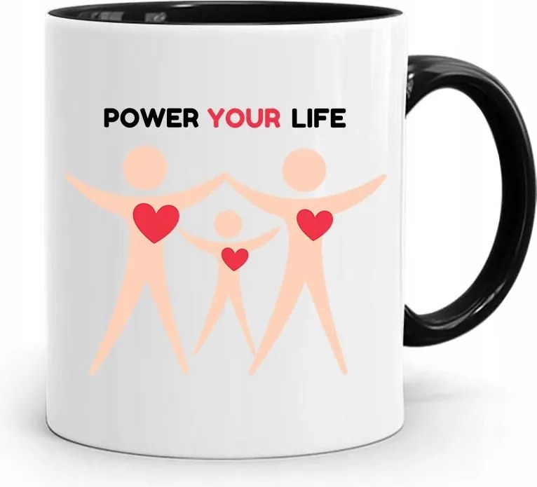 Fekete Bögre Orvos Doktornak Power Your Life fényképes nyomtatással