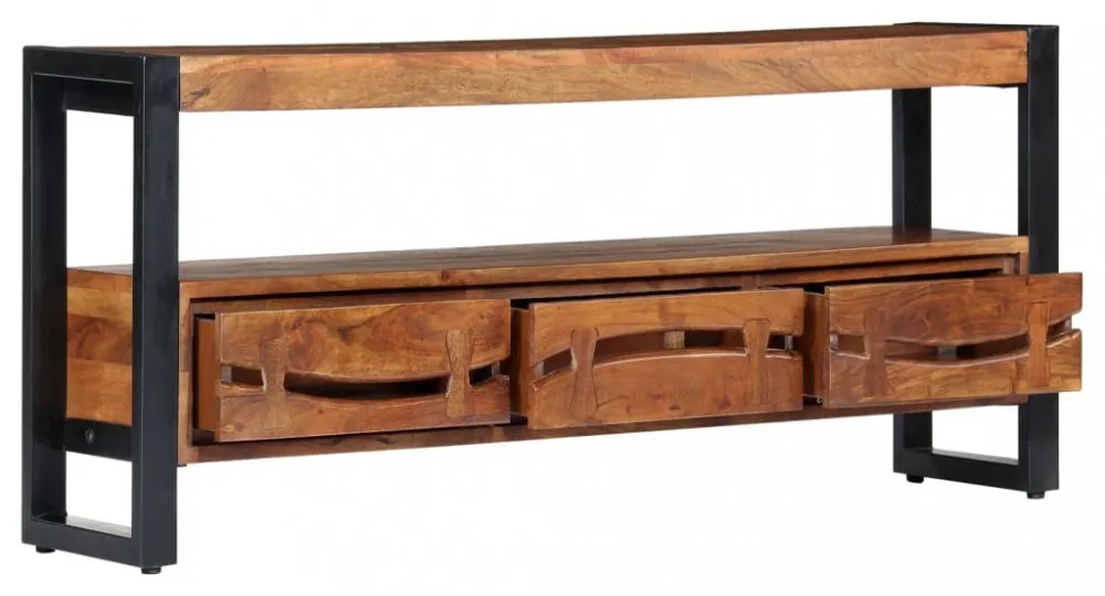 tömör akácfa TV-szekrény 140 x 30 x 45 cm