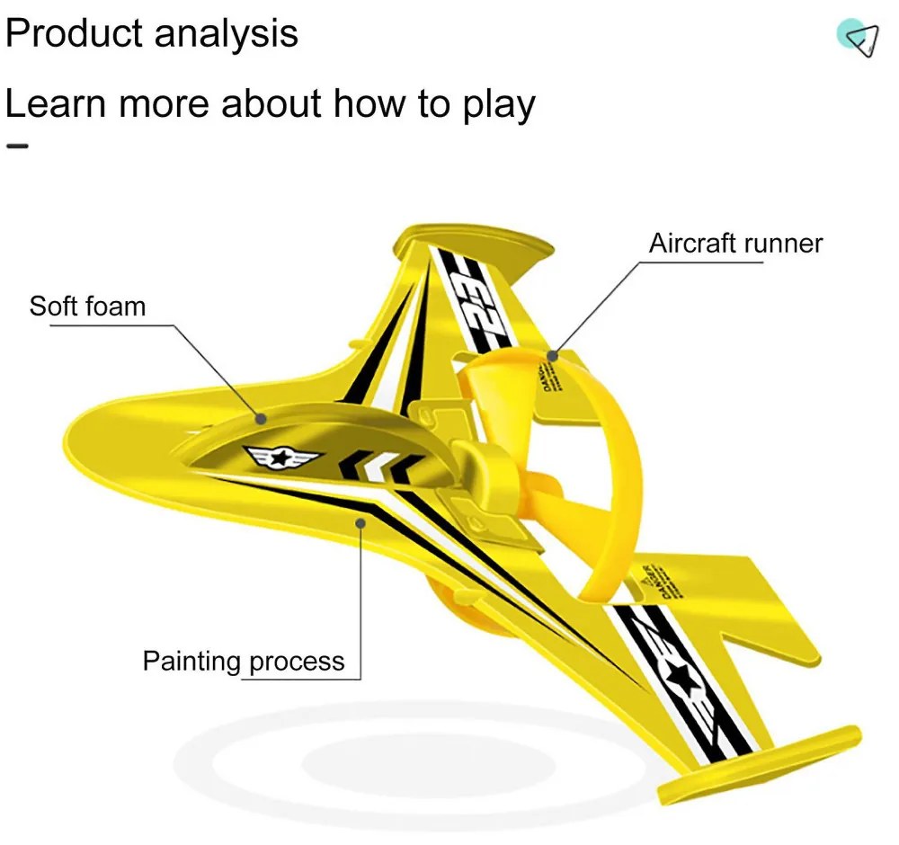 PowerFly Felhúzós Katapultáló Repülőgép Propellerrel Kilövőállomással Olcsó És Jó Katapult Repülő Játék