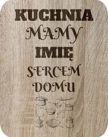 Tábla fa dekoráció a konyhába felirat Anya konyhája (név) A ház szíve