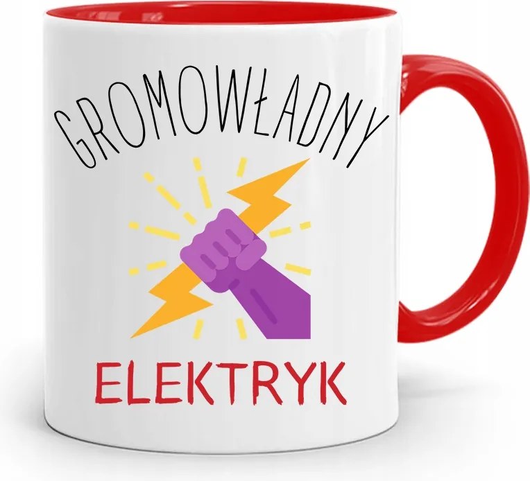 Piros Bögre Villanyszerelőnek Villanyszerelő Nyomtatott Fényképpel