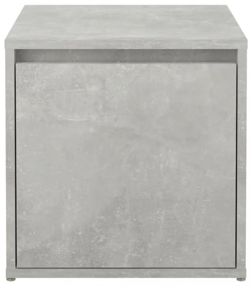 betonszürke szerelt fa tárolódoboz 40,5 x 40 x 40 cm
