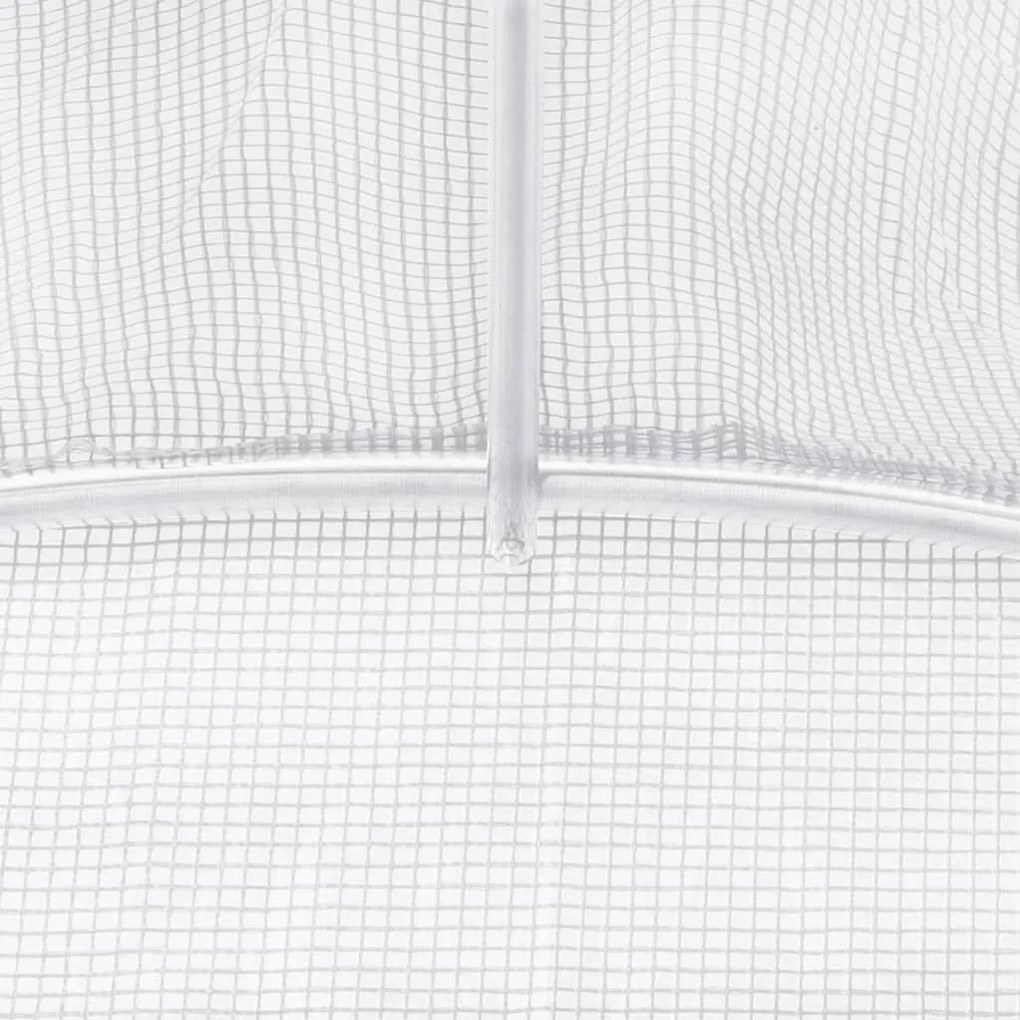 fehér acélvázas melegház 72 m² 24 x 3 x 2 m