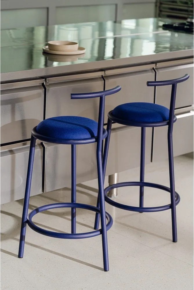 Kék fém bárszék (ülésmagasság 68 cm) Hogo – noo.ma