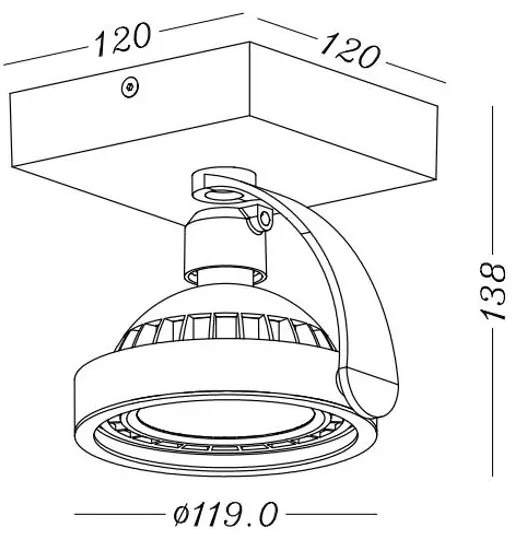 Lámpa Mennyezeti lámpatest Wally,4281, AC220-240V, 50/60 Hz, IP 20,1*GU10, ES111, egyes, grafit