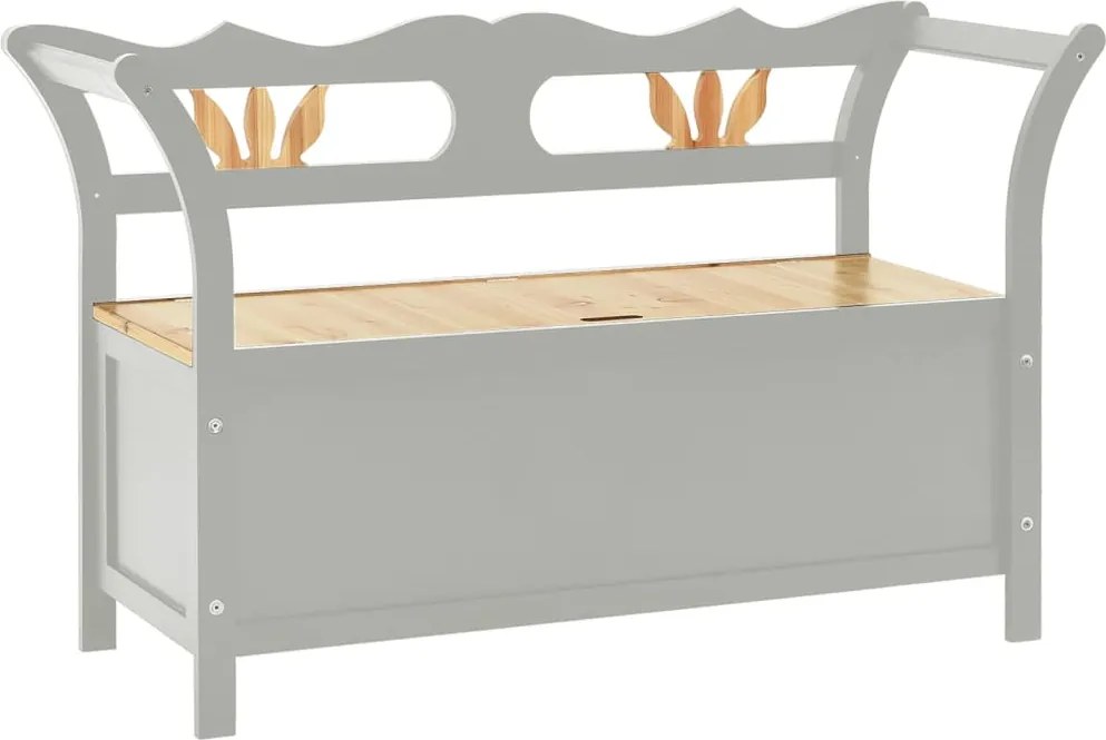 vidaXL szürke tömör fenyőfa pad 107 x 45 x 75,5 cm