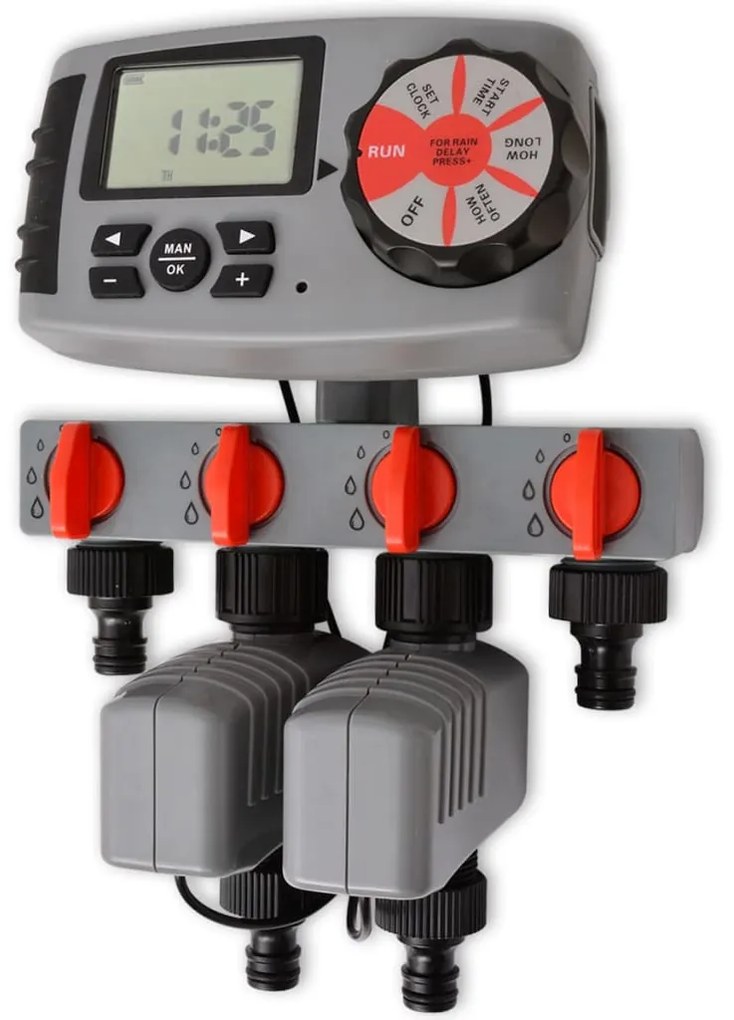 vidaXL 42352  Automata öntözés időzítő 4 Állomások 3 V