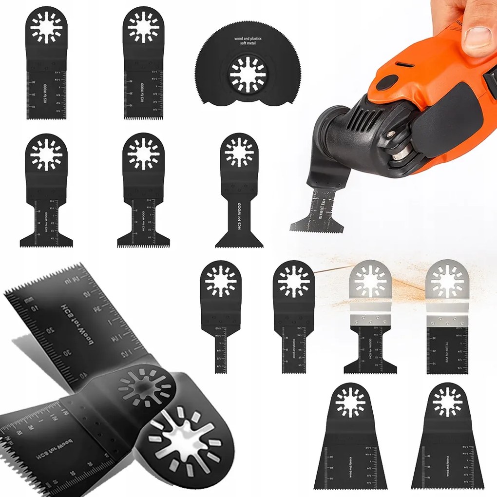 Oszcilláló Pengék Fűrészlapok Szerszámhoz 12x Többfunkciós Fa