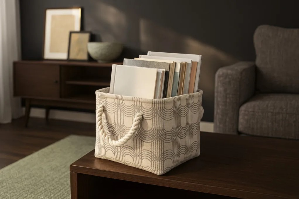 Geometrikus tároló doboz 22 x 22 x 20 cm - s méret