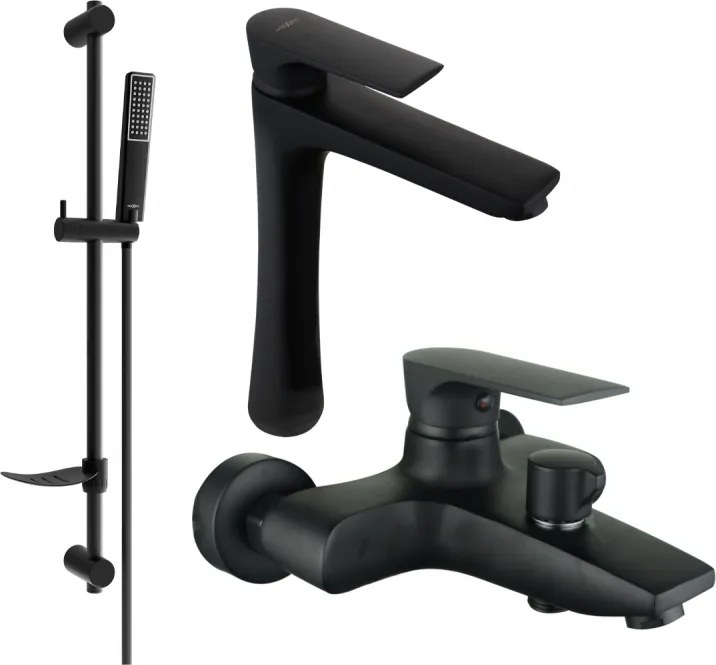 Mexen Axel DF72 fürdőkád szett, fekete 73813DF72-70