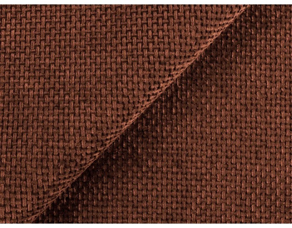 Terrakotta színű kárpitozott ágyneműtartós franciaágy ágyráccsal 140x200 cm Keoni – Makamii